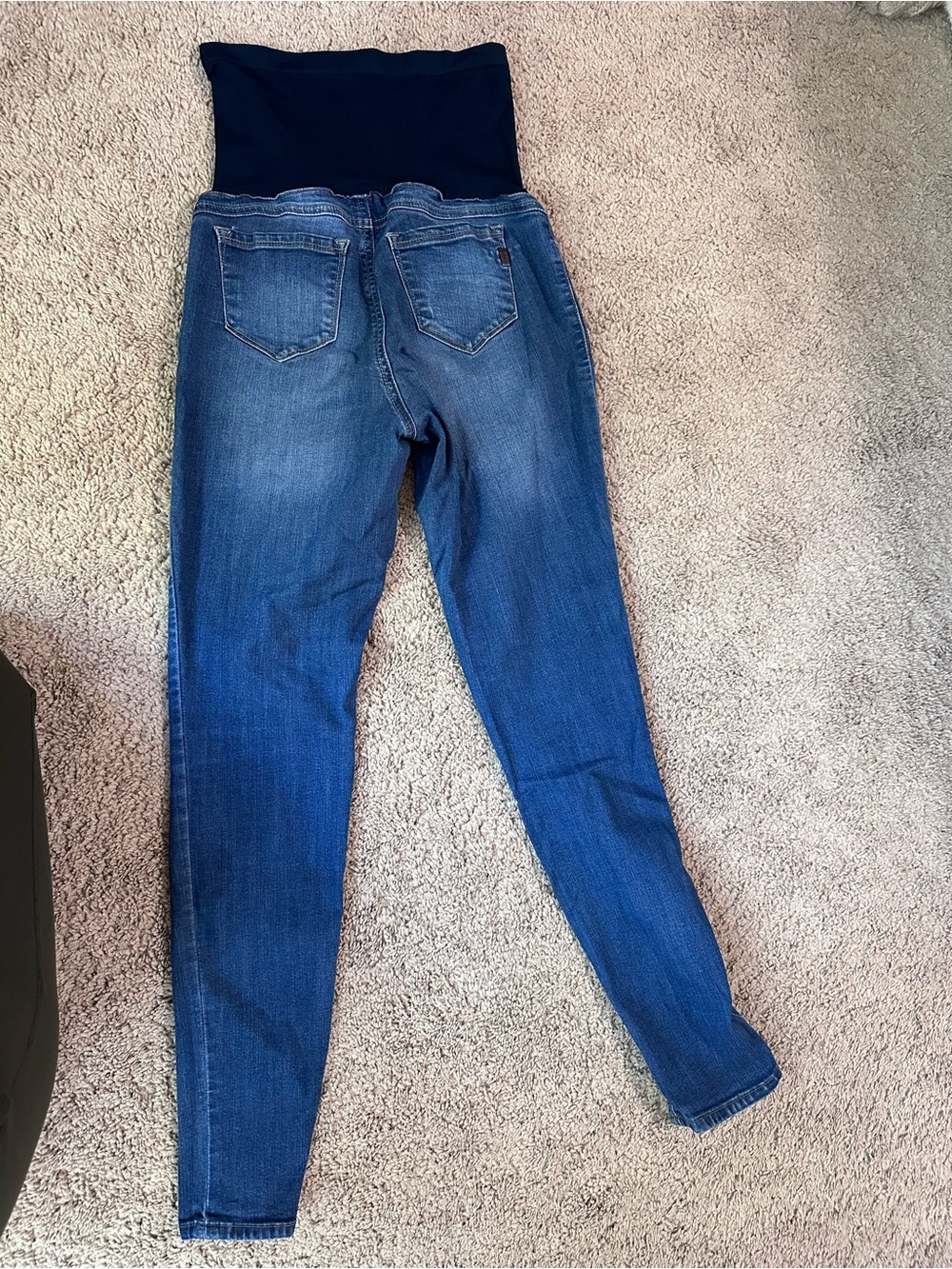 1822 Denim Blue Maternity Skinny Jeans with Navy Stretch Waistband